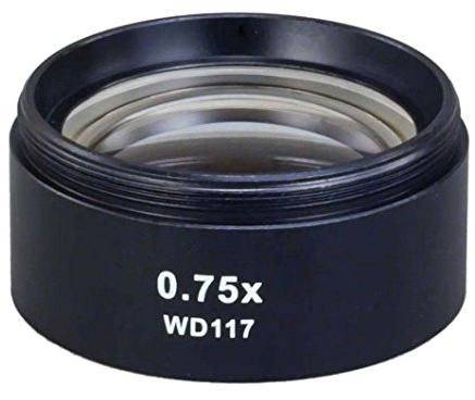 OMAX 0.75X Auxiliary Lens for Stereo Microscope with Standard 48mm Male Thread