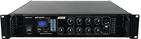 OMNITRONIC MP-120P ELA-Mischverstärker |ELA-Mono-Mischverstärker mit MP3-Player und IR-Fernbedienung, 120 Watt