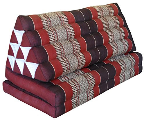 Wilai Kapok Thaikissen, Yogakissen, Massagekissen, Kopfkissen, Tantrakissen, Sitzkissen - Rot/Weinrot (Kissen mit Zwei Auflagen XXL 79x49x46 (82317))