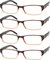 Eyekepper 4er-pack Damen und Herren Rechteckige Lesebrille mit Federscharnieren in Braun +0.75