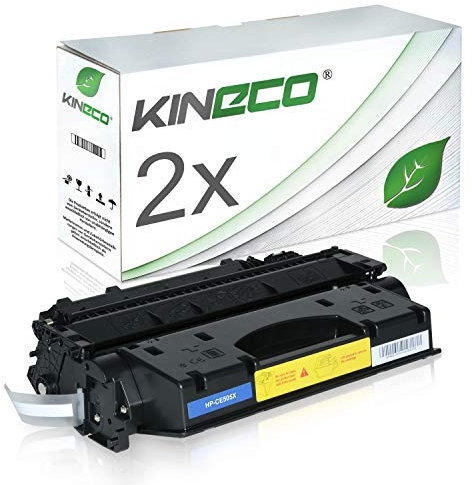 Kineco 2 Toner kompatibel mit HP CE505X /05X Laserjet P2055D, Laserjet P2056, Laserjet P2057, Laserjet P2054, Laserjet P2053 - Schwarz je 6.500 Seiten