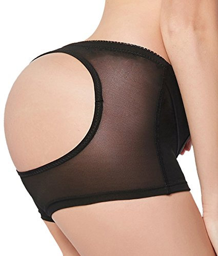 Everbellus Donna Pizzo Push Up Glutei Mutande Nero Small