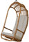 korb.outlet Hängeschaukel/Hängesessel aus ungeschältem Natur-Rattan - Hängekorb naturbelassen mit Polster (Beige) aus Deutscher Fertigung