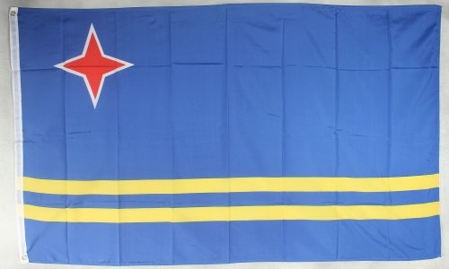 Buddel-Bini Flagge Fahne ca. 90x150 cm : Aruba Arubaflagge Nationalflagge Nationalfahne