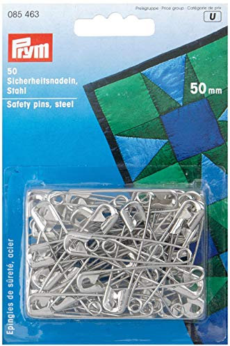 Prym Sicherheitsnadeln, 50mm, silberfarbig, 50 Stück, Stahl