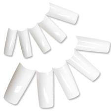 Fat-catz-copy-catz False medium/long length French Acrylic half tips false fake nails & glue, 10 different sizes (10 of each size)