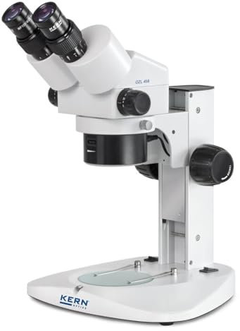 KERN Optics Stereo-Zoom Mikroskop, Binokular Tubus, 0.75x - 5.0x Objektiv, Mechanisch, 1W-LED, Auflicht, 0.21W-LED, Durchlicht
