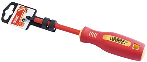 Draper 46529 Fully Insulated Cross Slot Screwdriver with Soft Grip Handle, 100 mm Blade Length