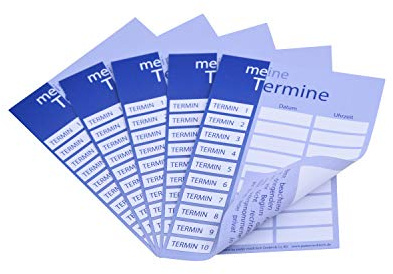 Patienten Terminkarten, Terminzettel 400 Stück, für Ärzte, Physiotherapeuten, Heilpraktiker, Nagelstudios und im Wellness, neutral