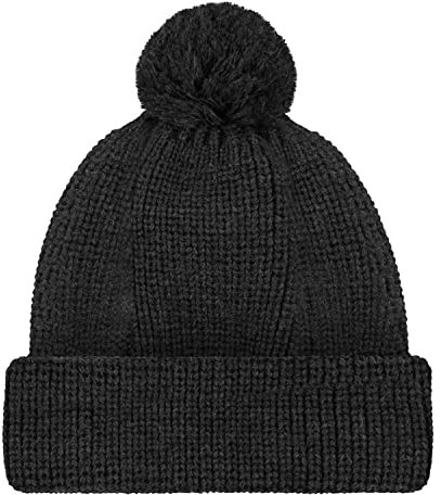 HANSEHELD Pudelmütze Anthrazit Bommelmütze | Wollmütze | 100% Wolle | Bommel | Made in Germany | Dunkelgrau