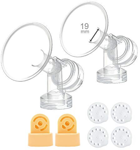 De una sola pieza copa con válvula y membrana para extracores de leche Medela, Tamaño 19 mm; Hecho por Maymom