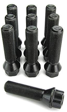 JOM Car Parts & Car Hifi GmbH 770029 Radbolzen Kegelbund M14 x 1,25 / 48mm, 10 Stück, schwarz
