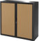 Paperflow e1ct0005100045 easyoffice1 m Schrank schwarz mit Vorhang Buche Kunststoff 41,5 x 110 x 104 cm