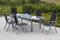 MERXX 7tlg. Amalfi Set, 6 Amalfi Klappsessel, Rückenlehne 5-Fach verstellbar, 1 Ausziehtisch, 140 (200) x 90 cm, schwarz