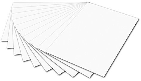 folia 6100 - Fotokarton Weiß, 50 x 70 cm, 300 g/qm, 10 Bogen - zum Basteln und kreativen Gestalten von Karten, Fensterbildern und für Scrapbooking