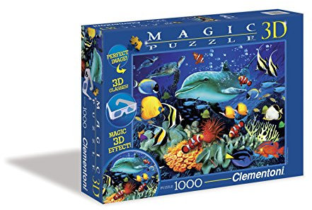 Clementoni 39186.8 - Puzzle Magic 3D 1000 teilig Dolphin Reef