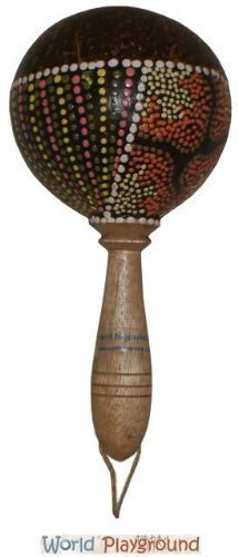 Pintada A Mano Coco Maraca/Rumba Maracas Instrumento