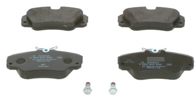 Bosch BP509 - Brake Pads Car Front Axle - Bosch Quality - Reduced Noise and Dust - ECE-R90 Certified - Copper-Free - 1 Set of 4 Pads - With Accessories