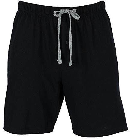 Hanes Men's Jersey Knit Cotton Button Fly Pajama Sleep Shorts, Small, Black