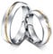 ANAZOZ Verlobungsring Edelstahl, Edelstahl Ringe Damen Breit 6mm Größe 54 (17.2) Silberring mit Goldrille
