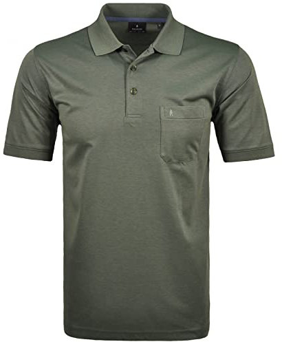RAGMAN Herren RAGMAN Kurzarm Softknit Poloshirt 4XL, Tuerkis/gruen-341