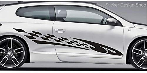 2er Set Racing Seiten Streifen Autoaufkleber Sport Auto Tattoo Aufkleber Sticker Tuning M4 (200 cm)
