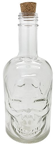 Pacific Giftware Novelty Glass Skull Face Decanter 30oz Vodka Wine Bottle