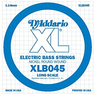 D'Addario .045 Einzelsaite für Bassgitarre, Nickel umsponnen