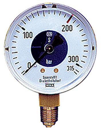 Ersatz-Manometer Ø 63 mm, Anschluß G1/4 Sauerstoff 16 bar