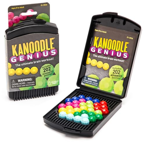 Learning Resources Kanoodle Genius, Ab 8 Jahren, Logikspiel mit 202 2D- & 3D-Rätseln, Fördert Kritisches Denken & Räumliches Vorstellungsvermögen, Einzelspieler-Reisespiel