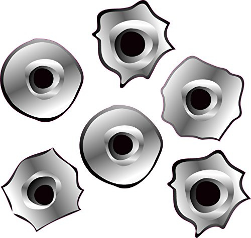 Bullet Holes Stickers..6 x 45mm Diameter..Decals Cars Motorcycles Quality Printed Vinyl