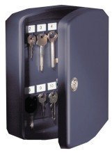 Burg-W„chter Schlsselschrank Key-Box - 15 Schlssel, schwarz, mit Zylinderschloss.