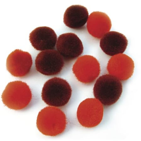 Rayher 7614100 Pompons, 15 mm, SB-Btl. 60 Stück, rot sortiert