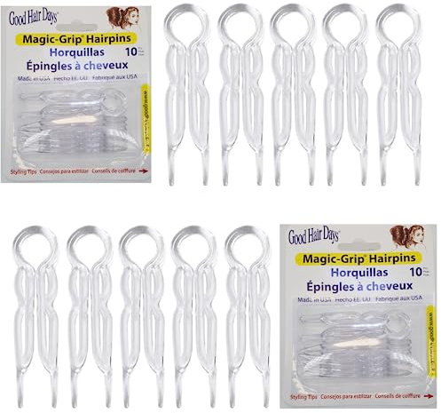 Good Hair Days Magic Grip Haarnadeln, 2 Packungen mit je 10 Stück (20 Nadeln), Kristall, 2 Stück