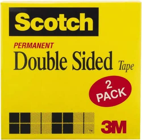 Scotch 665-2PK 665 Double-Sided Office Tape, 1/2 Inch x 900 Inches, 1-Inch Core, Clear, 4-ROLL