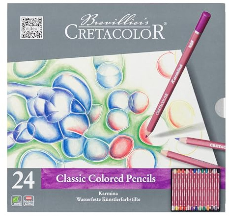 CRETACOLOR® Karmina waterproof artist coloured pencils, 24 colours