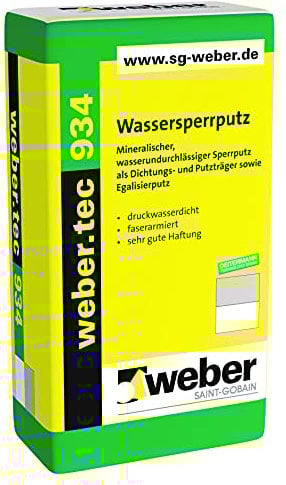 SG weber.tec 934, 25kg - Wassersperrputz, Grau, Putz, Dichtmasse