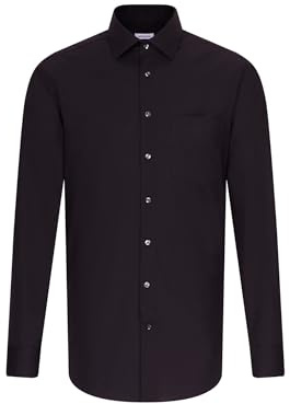 Seidensticker Herren Mens Regular Longsleeve Cotton Business Shirt, Schwarz(001000), 54 EU