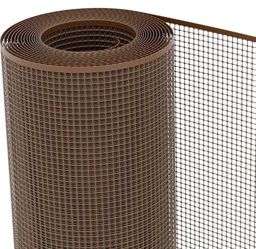 TENAX Filet en Plastique Quadra 10 Marron 1,00x50 m, Filet de Protection Multi-Usages pour Balcons, Terrasses, Portails et Clôtures