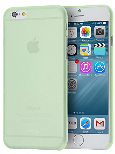 doupi UltraSlim Hülle kompatibel für iPhone 6 / 6S (4,7 Zoll), Ultra Dünn Fein Matt Handyhülle Cover Bumper Schutz Schale Hard Case Taschenschutz Design Schutzhülle Hardcase, grün