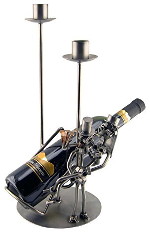 Steelman24 Schraubenmännchen Hochzeitspaar Weinhalter | Made in Germany,Handarbeit,Geschenkidee,Stahlfigur,Metallfigur,Metallmännchen