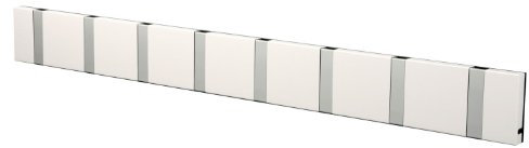 LoCa Garderobe Knax 8 weiß (Haken klappbar Alu) Garderoben-Leiste Kleiderhaken Flur modern Garderobenpaneel