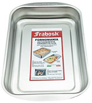 Vinotria GmbH fornomania Antiaderente Forma Pasta e Lasagne, Acciaio Inossidabile, Argento, 25 x 20 x 5 cm