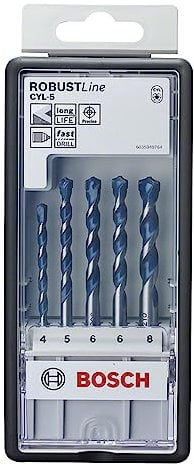 Bosch Professional 5 tlg. CYL-5 Betonbohrer Set (für Beton, Ø 4-8 mm, Robust Line, Zubehör Schlagbohrmaschine)