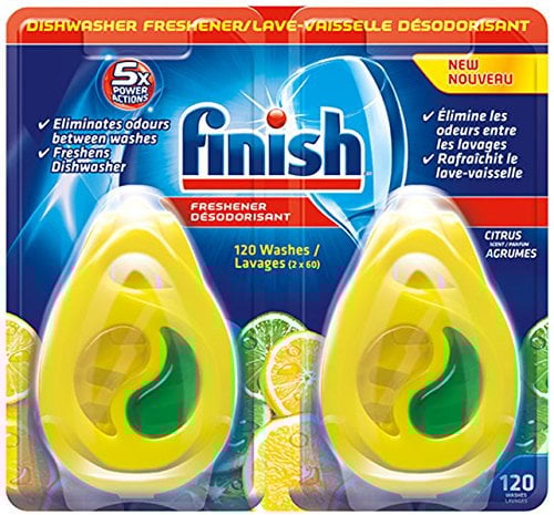 Finish Dishwasher Freshener Lemon & Lime | Duo Pack - 2 x 5ml | Lasts upto 60 Washes each | 2 x 60 washes - Lasts upto 120 washes | With 5X Power Action