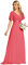 Ever-Pretty Abito da Damigella Donna Stile Impero Linea ad A Scollo a V Maniche Corte Lungo Corallo 38