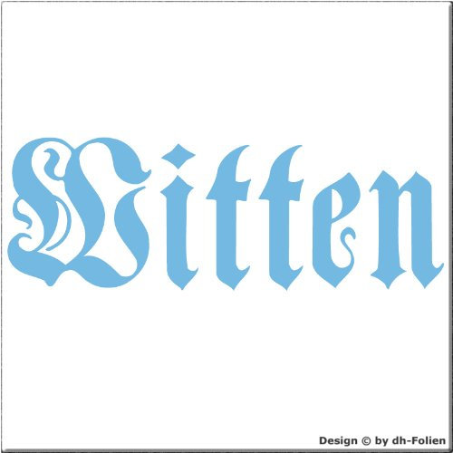 cartattoo4you AK-01667 | Witten - Fraktur altdeutsche Schrift | K-Serie | 17 x 5 cm | Farbe Pastellblau glänzend|in 23 Farben erhältlich Heckscheibe Auto Aufkleber Car Sticker Tuning Spruch Fun