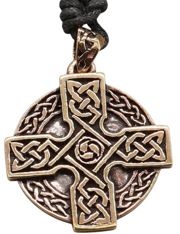 Drachensilber Keltenkreuz keltischer Schmuck Anhänger Bronze Mittelalter keltisches Kreuz Kette Gothic Männer Frauen Halskette Kettenanhänger mit Band