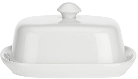 la Porcellana Terrine Butterdose mit Deckel Geschenk-Box, weiß, 18 x 14 cm