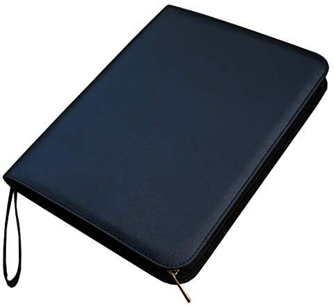 Fountain Rollerball Pen Black Large PU Leather Pen Case Pen Holder for 48 Pens (Black)